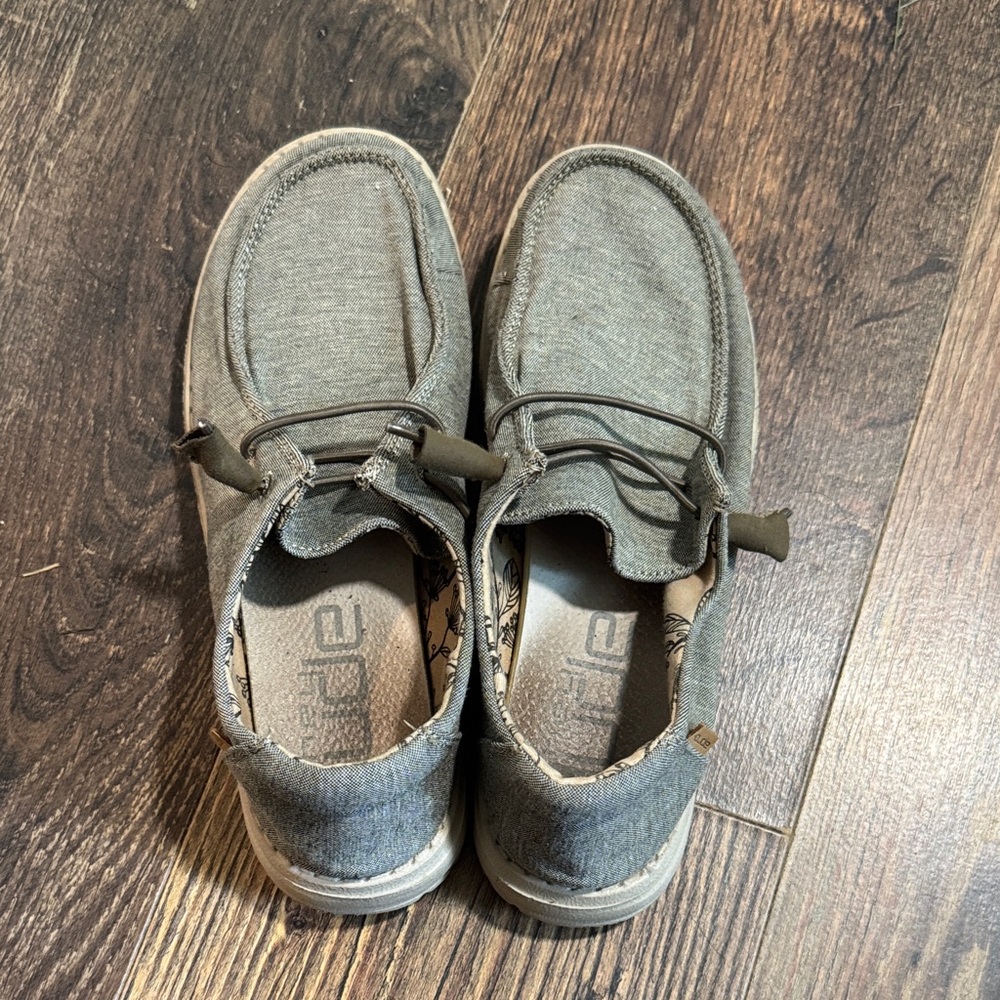 Gray hey dude shoes